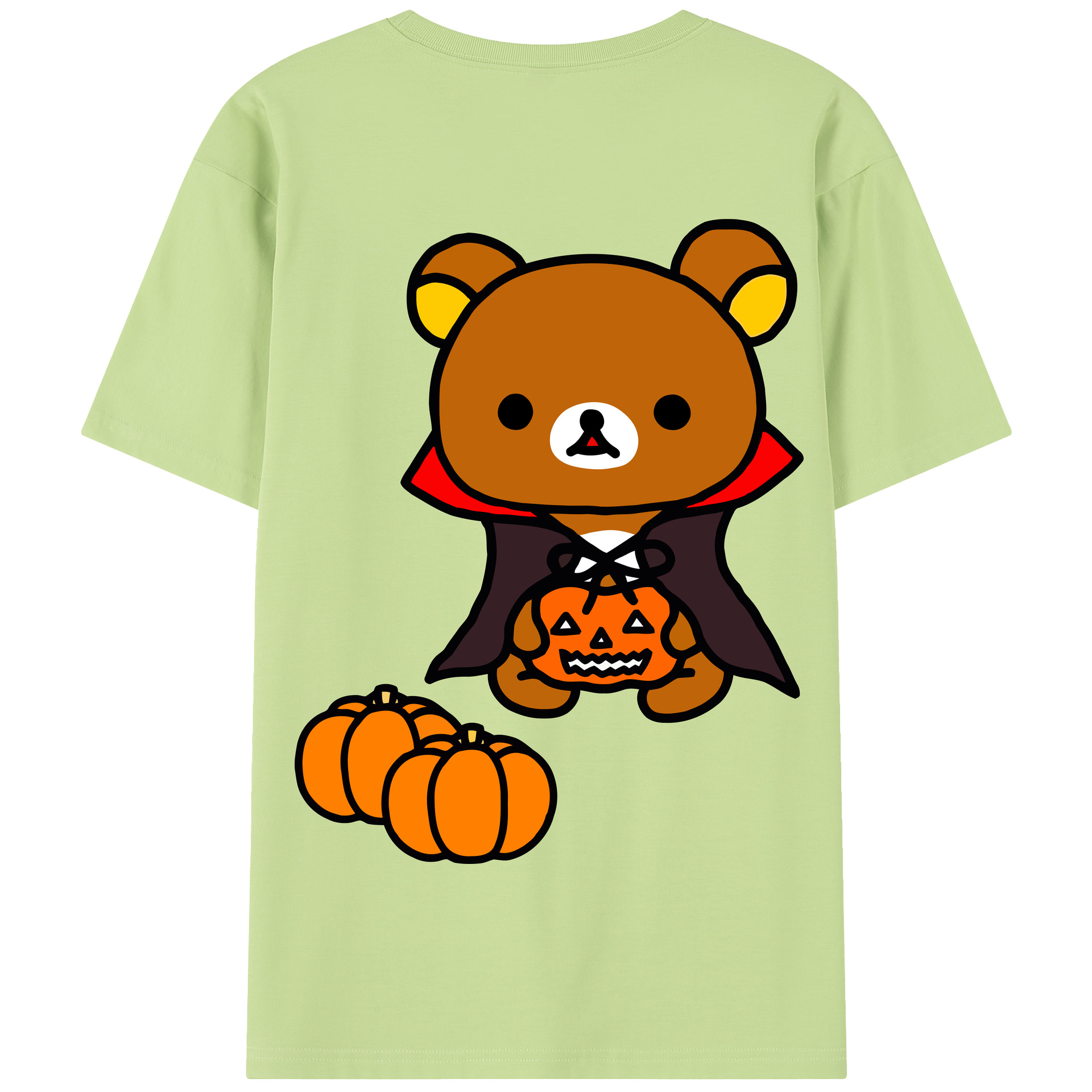 （画像用） リラックマ リラックマ キイロイトリ Rilakkuma Korilakkuma Kiiroitori 綿100％半袖Tシャツ（背面プリント）